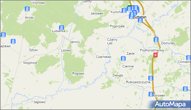 mapa Czarniewo, Czarniewo na mapie Targeo