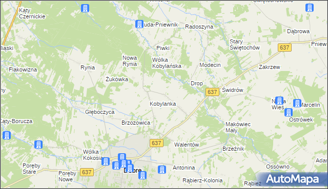 mapa Czarnocin gmina Dobre, Czarnocin gmina Dobre na mapie Targeo