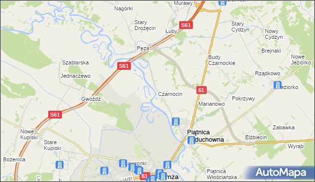 mapa Czarnocin gmina Piątnica, Czarnocin gmina Piątnica na mapie Targeo