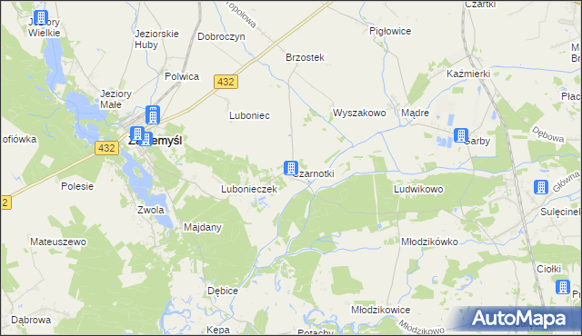 mapa Czarnotki, Czarnotki na mapie Targeo