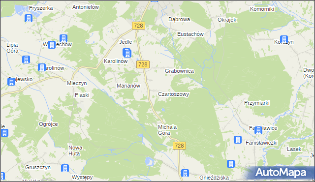 mapa Czartoszowy, Czartoszowy na mapie Targeo