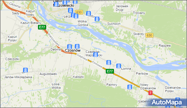 mapa Cząstków Polski, Cząstków Polski na mapie Targeo