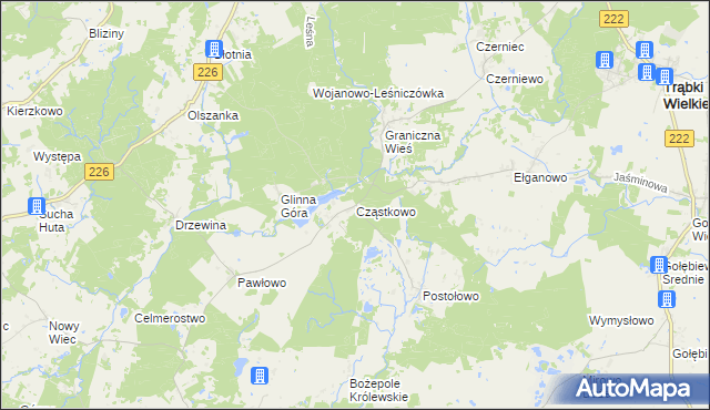 mapa Cząstkowo, Cząstkowo na mapie Targeo