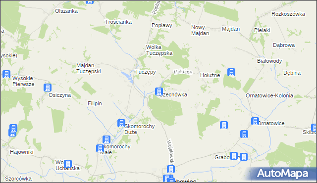 mapa Czechówka gmina Grabowiec, Czechówka gmina Grabowiec na mapie Targeo