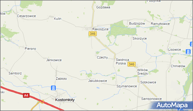 mapa Czechy gmina Kostomłoty, Czechy gmina Kostomłoty na mapie Targeo