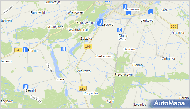 mapa Czekanowo gmina Wągrowiec, Czekanowo gmina Wągrowiec na mapie Targeo