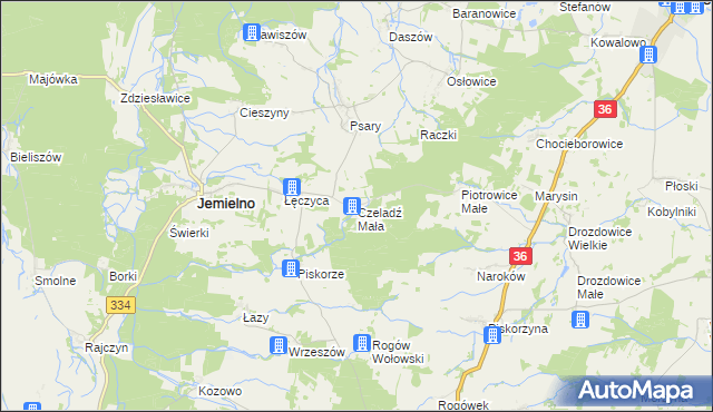 mapa Czeladź Mała, Czeladź Mała na mapie Targeo