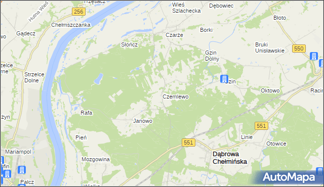 mapa Czemlewo, Czemlewo na mapie Targeo