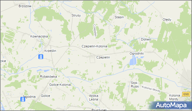 mapa Czepielin, Czepielin na mapie Targeo