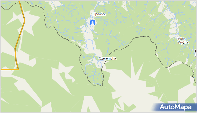 mapa Czeremcha gmina Jaśliska, Czeremcha gmina Jaśliska na mapie Targeo