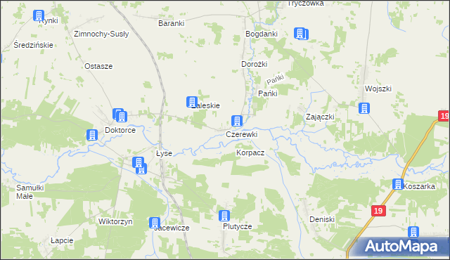 mapa Czerewki, Czerewki na mapie Targeo