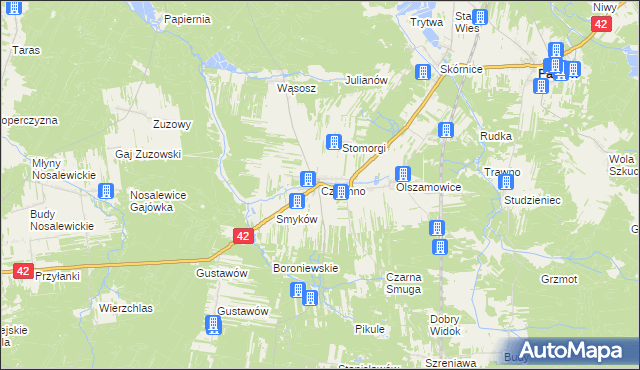 mapa Czermno gmina Fałków, Czermno gmina Fałków na mapie Targeo