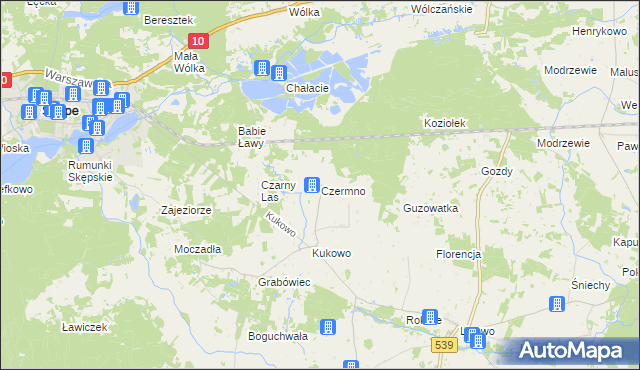 mapa Czermno gmina Skępe, Czermno gmina Skępe na mapie Targeo