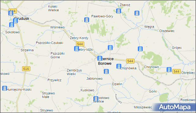 mapa Czernice Borowe, Czernice Borowe na mapie Targeo