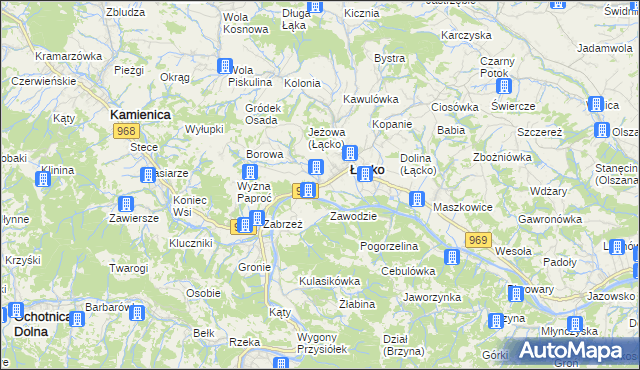 mapa Czerniec gmina Łącko, Czerniec gmina Łącko na mapie Targeo