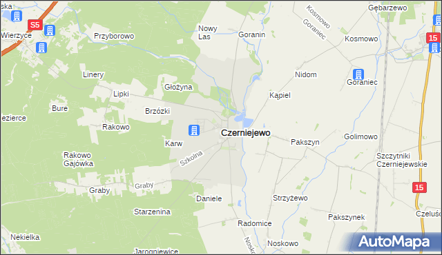 mapa Czerniejewo, Czerniejewo na mapie Targeo