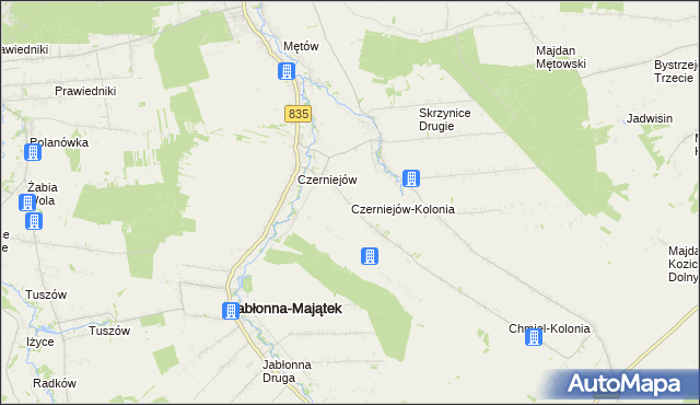 mapa Czerniejów-Kolonia, Czerniejów-Kolonia na mapie Targeo