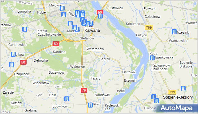 mapa Czersk gmina Góra Kalwaria, Czersk gmina Góra Kalwaria na mapie Targeo