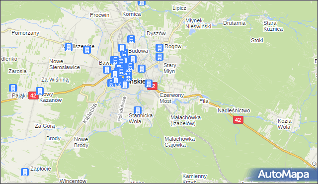 mapa Czerwony Most, Czerwony Most na mapie Targeo