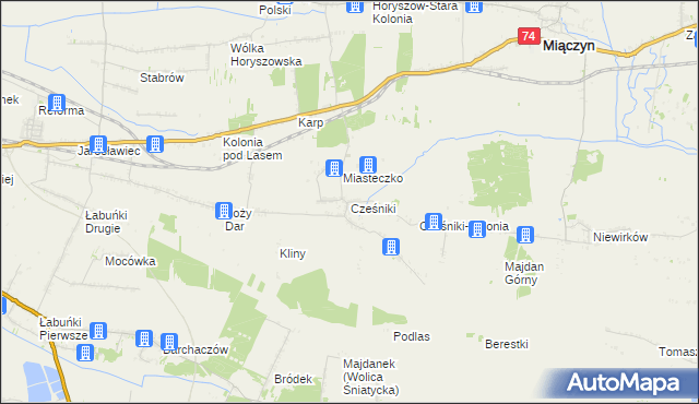 mapa Cześniki, Cześniki na mapie Targeo