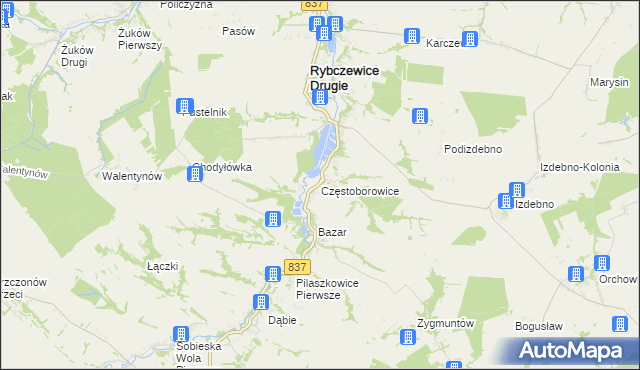 mapa Częstoborowice, Częstoborowice na mapie Targeo