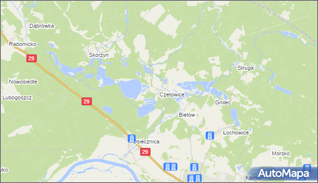 mapa Czetowice, Czetowice na mapie Targeo