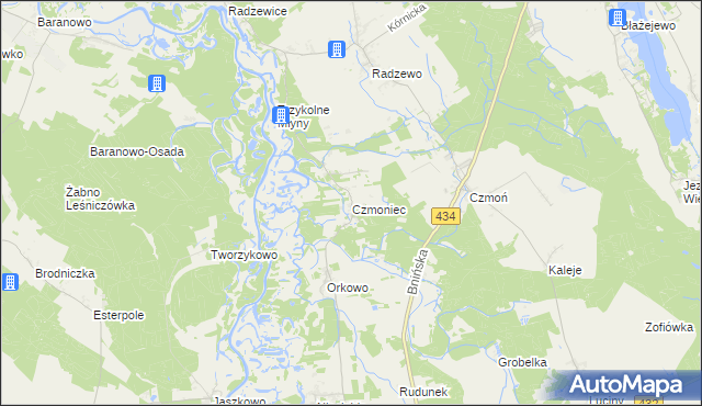 mapa Czmoniec, Czmoniec na mapie Targeo