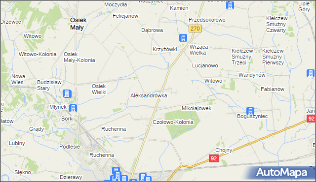 mapa Czołowo gmina Koło, Czołowo gmina Koło na mapie Targeo