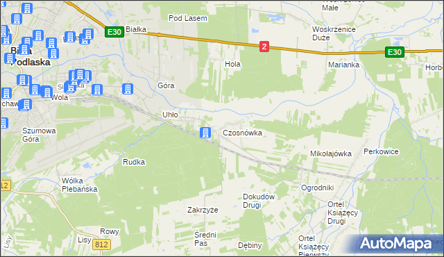 mapa Czosnówka, Czosnówka na mapie Targeo