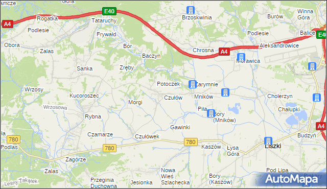 mapa Czułów, Czułów na mapie Targeo