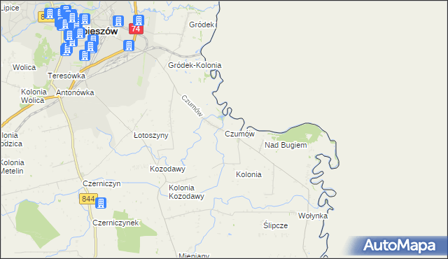 mapa Czumów, Czumów na mapie Targeo