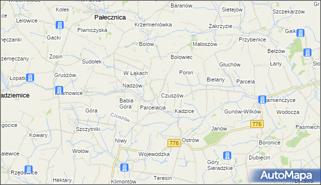 mapa Czuszów, Czuszów na mapie Targeo