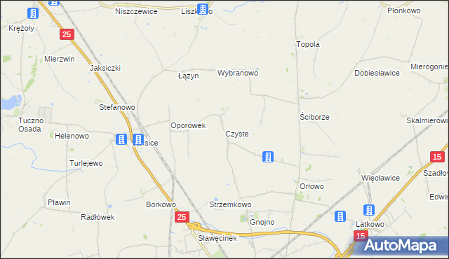 mapa Czyste gmina Inowrocław, Czyste gmina Inowrocław na mapie Targeo