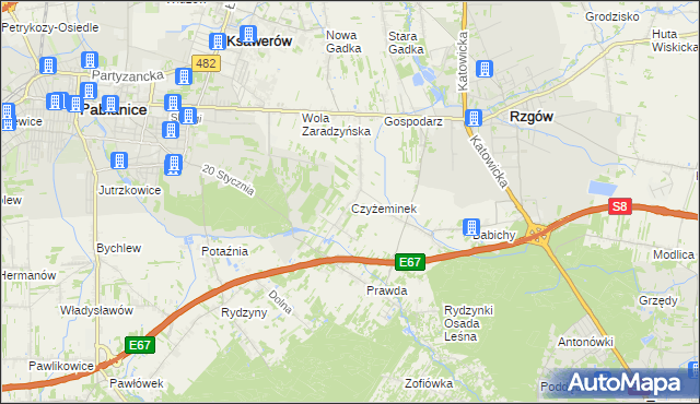 mapa Czyżeminek, Czyżeminek na mapie Targeo