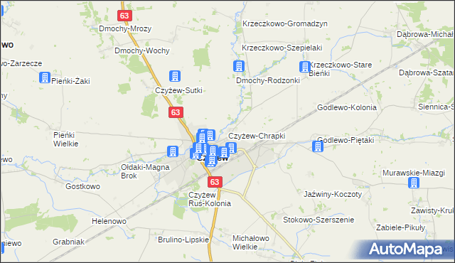 mapa Czyżew-Chrapki, Czyżew-Chrapki na mapie Targeo