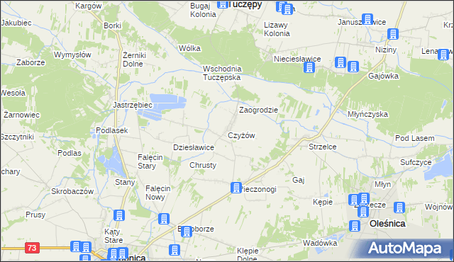 mapa Czyżów gmina Stopnica, Czyżów gmina Stopnica na mapie Targeo