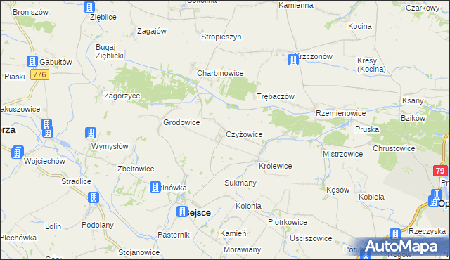 mapa Czyżowice gmina Bejsce, Czyżowice gmina Bejsce na mapie Targeo