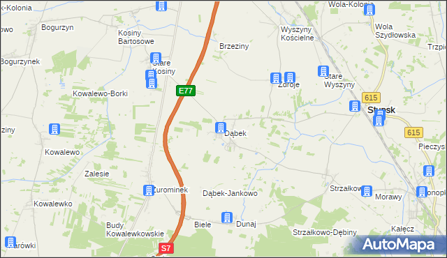 mapa Dąbek gmina Stupsk, Dąbek gmina Stupsk na mapie Targeo