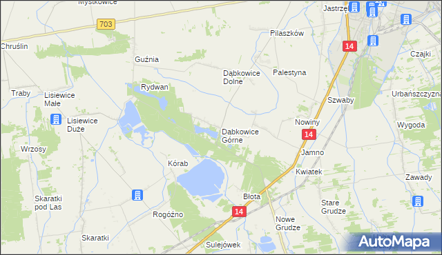 mapa Dąbkowice Górne, Dąbkowice Górne na mapie Targeo