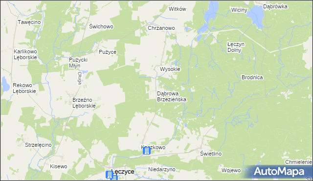 mapa Dąbrowa Brzezieńska, Dąbrowa Brzezieńska na mapie Targeo