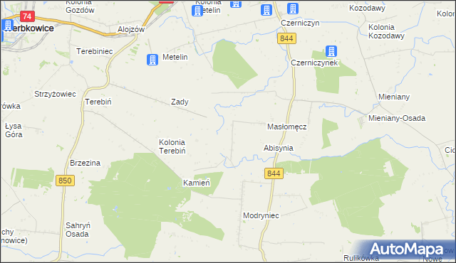 mapa Dąbrowa gmina Hrubieszów, Dąbrowa gmina Hrubieszów na mapie Targeo