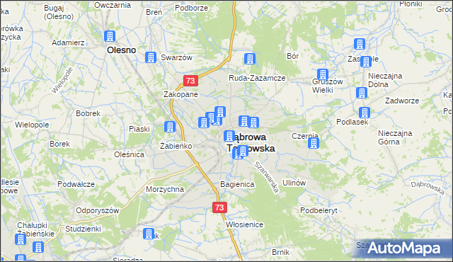 mapa Dąbrowa Tarnowska, Dąbrowa Tarnowska na mapie Targeo