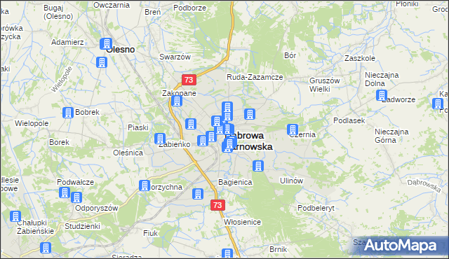 mapa Dąbrowa Tarnowska, Dąbrowa Tarnowska na mapie Targeo