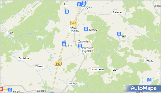 mapa Dąbrówka Drygalska, Dąbrówka Drygalska na mapie Targeo