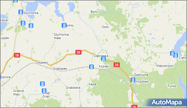 mapa Dąbrówka gmina Orzysz, Dąbrówka gmina Orzysz na mapie Targeo