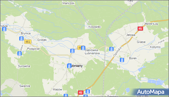 mapa Dąbrówka Łubniańska, Dąbrówka Łubniańska na mapie Targeo