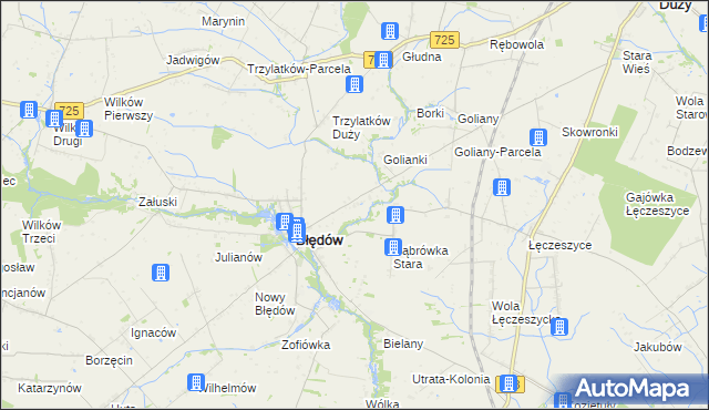 mapa Dąbrówka Nowa gmina Błędów, Dąbrówka Nowa gmina Błędów na mapie Targeo