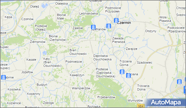 mapa Dąbrówka Osuchowska, Dąbrówka Osuchowska na mapie Targeo