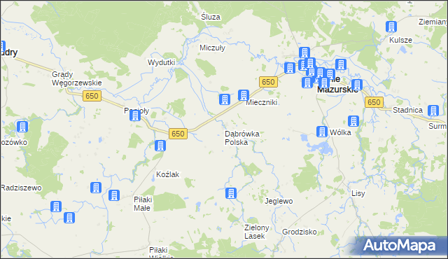 mapa Dąbrówka Polska, Dąbrówka Polska na mapie Targeo