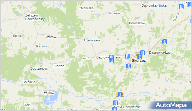 mapa Dąbrówka-Stany, Dąbrówka-Stany na mapie Targeo